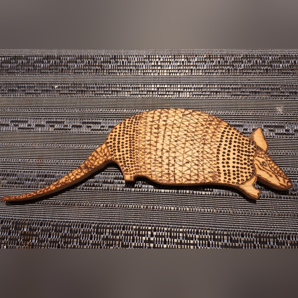 Handcrafted Wooden Armadillo Decor